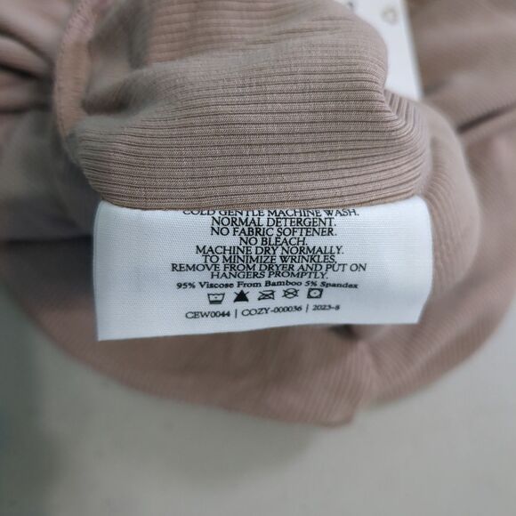 Cozy earth bamboo rib knit joggers pants new with tags small suede light brown - Picture 4 of 7